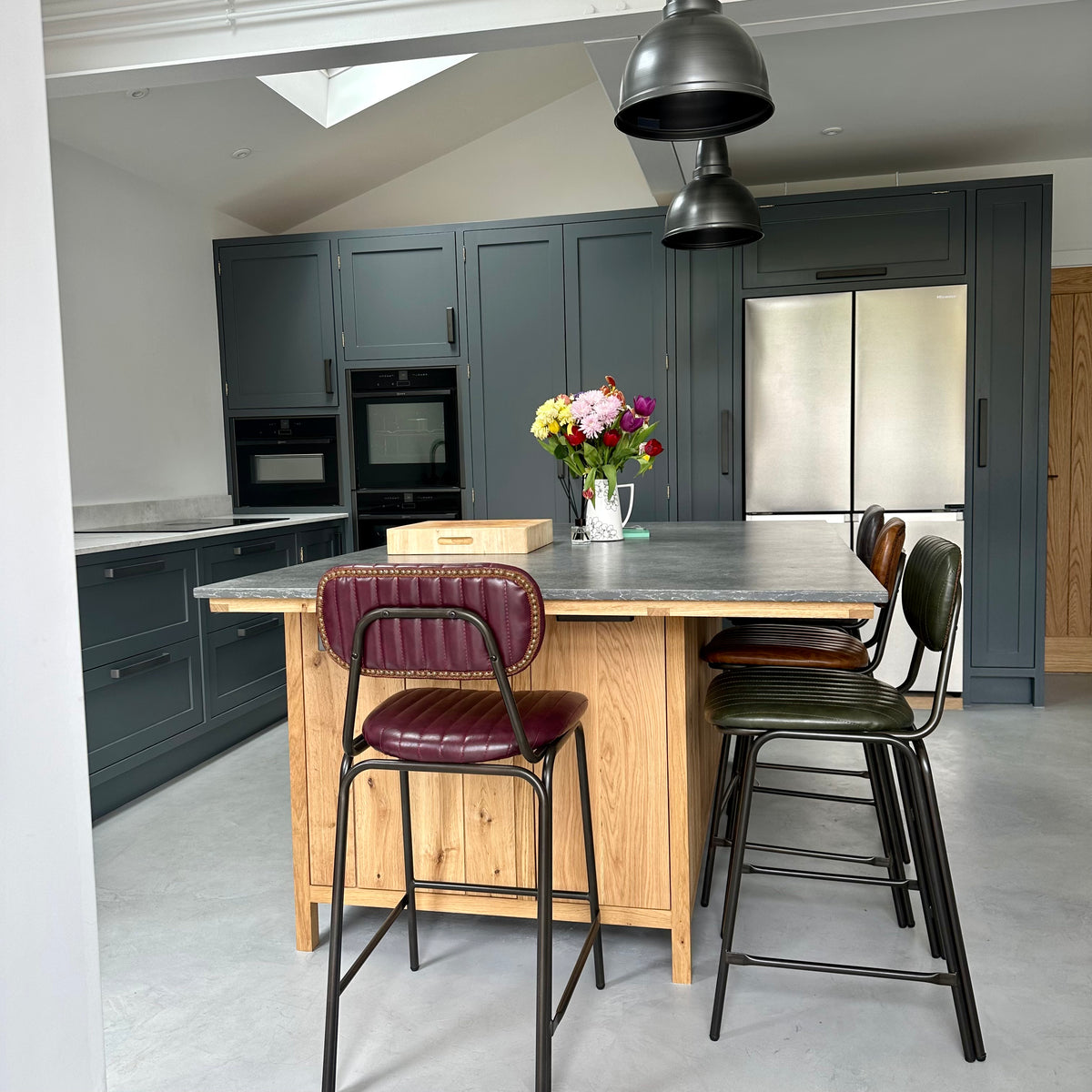 hand painted kitchen Benjamin Moore flint