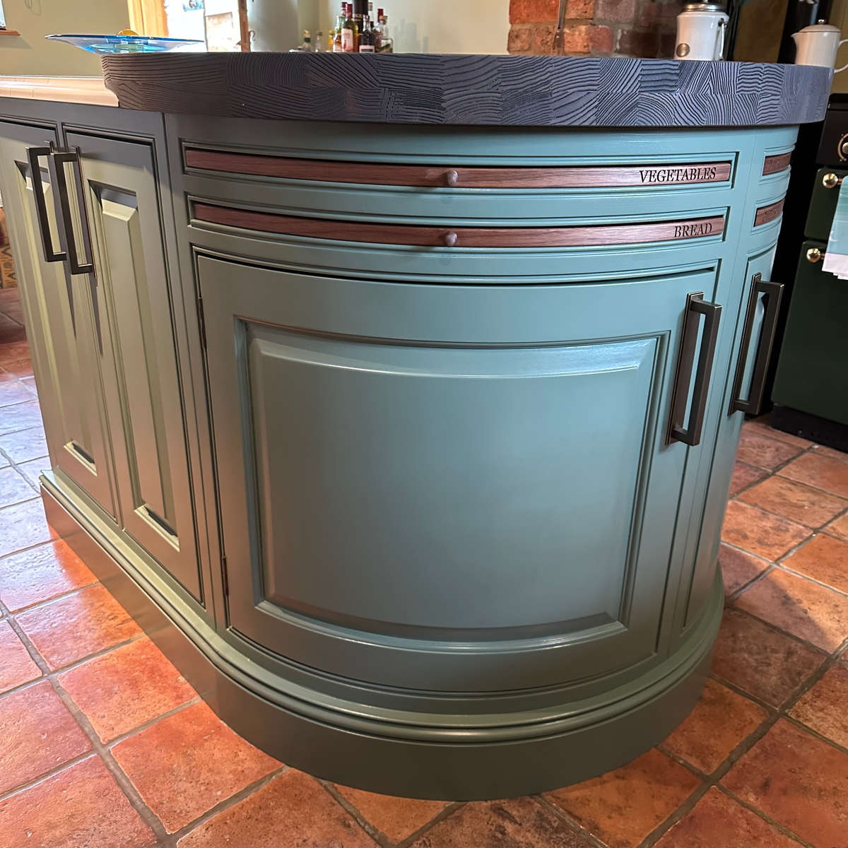 Kitchen Island Benjamin Moore Scuff-X Cushing Green